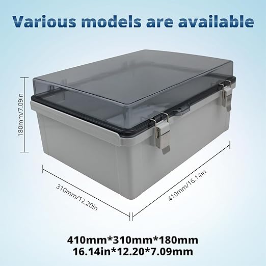 MAKERELE Extra Large Outdoor Electrical Enclosure Boxes Waterproof IP67 Junction Box and 3/4" NPT*2 Enclosure with Mounting Plate Suitable for Various Projects(16.1"*12.2"*7.1") - Image 4