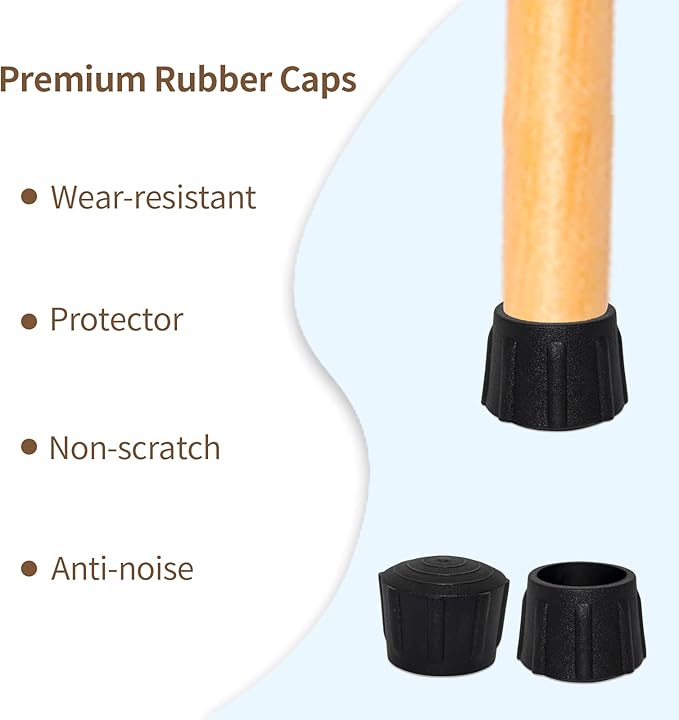 Flyshop 1-3/8", 35 mm Patio Chair Leg Caps Furniture Table Covers Floor Protectors No Smell Frosted Synthetic Rubber Round Legs 8 Pack - Image 6