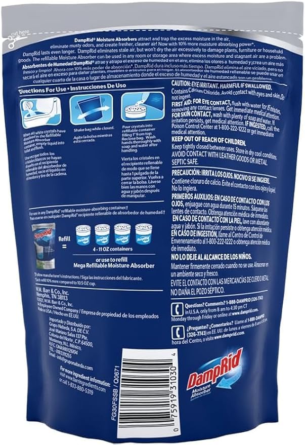 Damp Rid Refillable Moisture Absorber – Fresh Scent Humidity Absorber & Odor Absorber with 11oz Cup and 44oz Refill Bag, Cleaner Air for Closet & Bathroom – ILIOS Packaging - Image 7