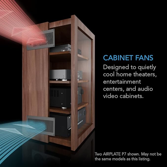 AC Infinity AIRPLATE P7, Quiet Cooling Cabinet Fan System with Power Outlets and USB Ports, Intelligent Thermal Triggering, for Home Theaters, Entertainment Centers, and AV Cabinets - Image 2