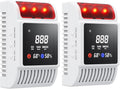 6-in-1 Smoke and Carbon Monoxide Detectors Plug in, Gas Leak Detector with Battery Backup, Adjustable Brightness & Volume Levels, Smoke Alarm with Temp/Humidity for Home, RV, Travel(2-Pack) by Unknown