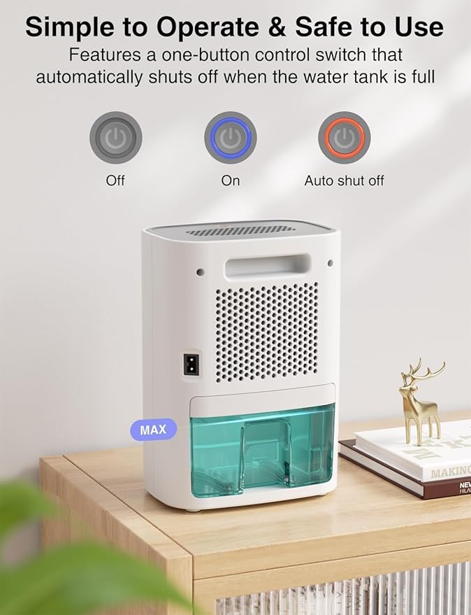CLEVAST Small Dehumidifier for Home - 30 OZ Mini Quiet Dehumidifiers for Bathroom, Portable Compact Air Dehumidifier for Room, Closet, RV, Camper, House (Not Cordless) - Image 6