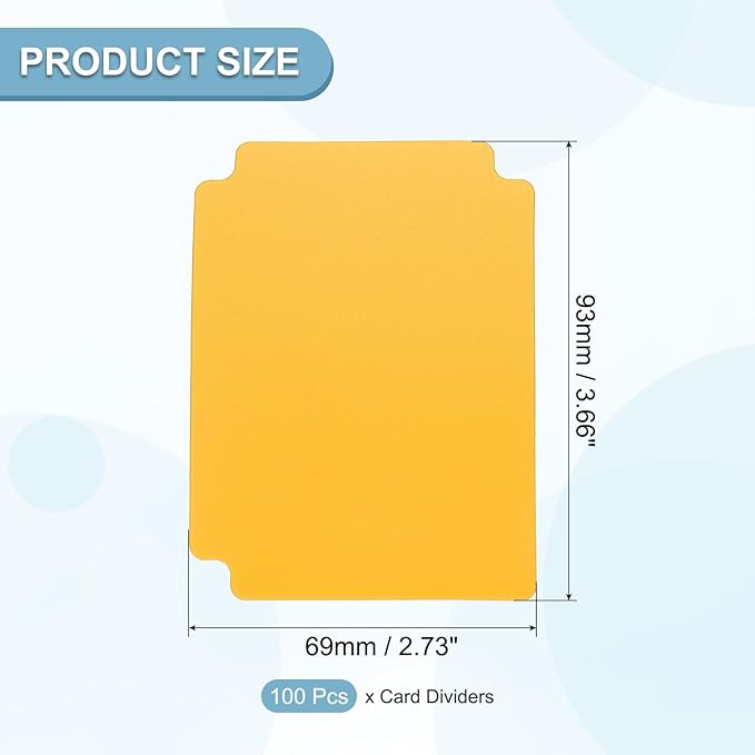 PATIKIL Trading Card Dividers, 100 Pcs Index Card Football Card Sorter Storage Boxes Organizer Tray Accessories for Sports Game Baseball Card, Yellow - Image 2