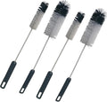 Coralpearl Bottle Brushes Thin Long Handle X 4, Utility Skinny Wire Cleaner Set Big Small, Bendable Flexible for Cleaning Narrow Neck Water, Beer, Wine, Baby Bottles, Pipes, Tubes, Hoses, and Flasks by Coralpearl