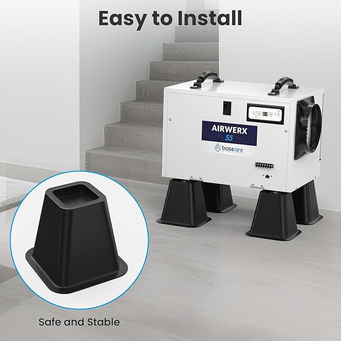 BaseAire Dehumidifier Riser Kit for BaseAire Commercial, Crawlspace, Basement, Garage Dehumidifier Models for AirWerx 35P,55,65XS,90, 90X, 100X,120X - Image 3
