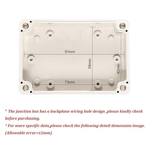 ABS Plastic Junction Box, Dustproof Waterproof IP65 Electrical Box - Universal Project Enclosure Grey, with PC Transparent/Clear Cover 3.9"x2.7"x2"(100mm x 68mm x 50mm) - Image 4