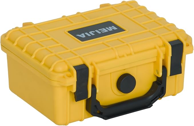 MEIJIA IP67 waterproof hard compact case,Customizable Fit Foam,8.12”x6.56”x 3.56”,Fit Use of Drones, Cameras,Equipments,lens (Yellow) by MEIJIA