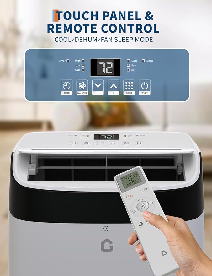 12,000 BTU Portable Air Conditioner - 3 in-1 AC, Fan & Dehumidifier with Remote Control, 24H Timer, Window Installation Kit Included - Cools Up to 550 Sq Ft for Indoor Rooms - Image 3