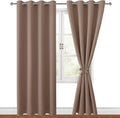 Hiasan Blackout Curtains for Bedroom, 52 x 96 Inches Long - Thermal Insulated & Light Blocking Window Curtains for Living Room, 2 Drape Panels Sewn with Tiebacks, Cappuccino by Hiasan