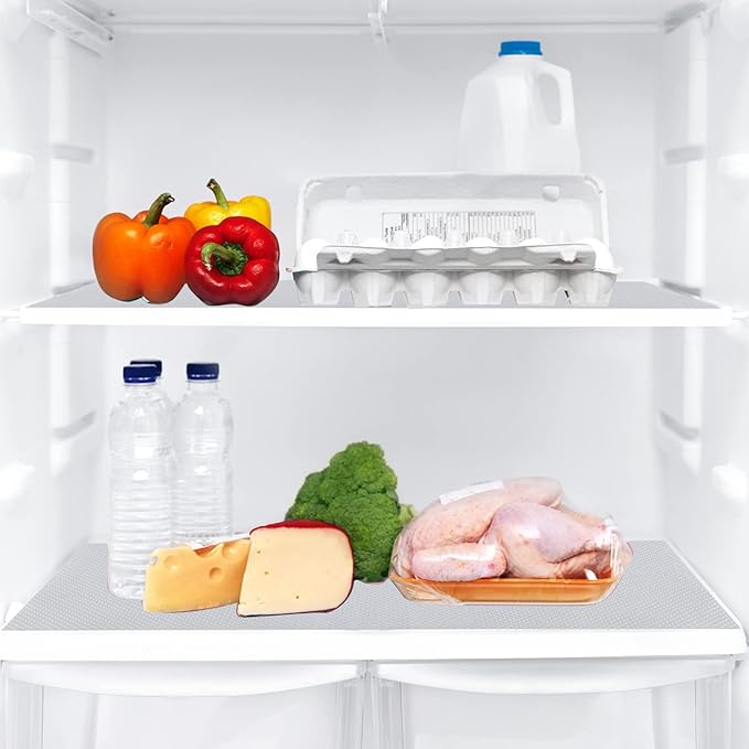 8 PCS Refrigerator Mats, EVA Refrigerator Liners for Shelves Washable Can Be Cut Fridge Shelf Liner Waterproof Fridge Pads Mat Drawer Table Placemats (Clear) - Image 2