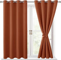 Hiasan Fall Blackout Curtains for Bedroom - Thermal Insulated & Energy Saving Window Curtains for Living Room/Kids Room Home Decor, 2 Drape Panels Sewn with Tiebacks, Burnt Ochre, 52 x 54 Inch by Hiasan