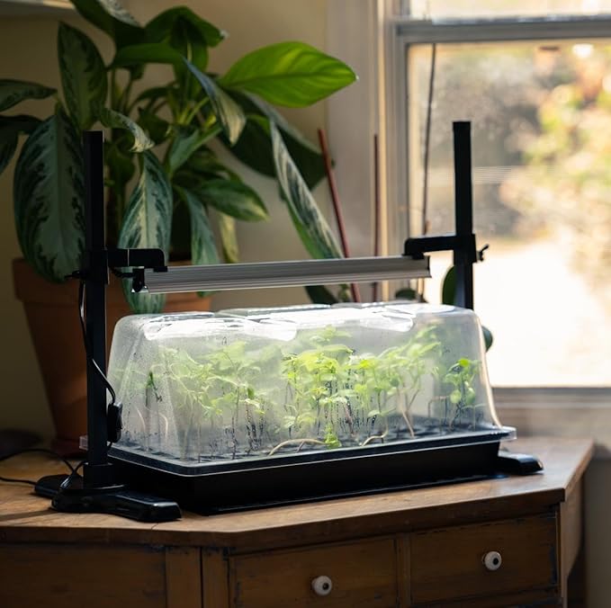 SunBlaster Seed Starting Growing Herbs Kit SL1611208 Grow Light, Stand, Tray, Dome, Heat Mat Timer & Plugs - Image 2