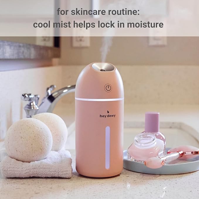 Hey Dewy Wireless, Rechargeable, Self-Care, Skin-Nourishing, Hydrating, Portable Cool Mist Humidifier (Pearl) - Image 6