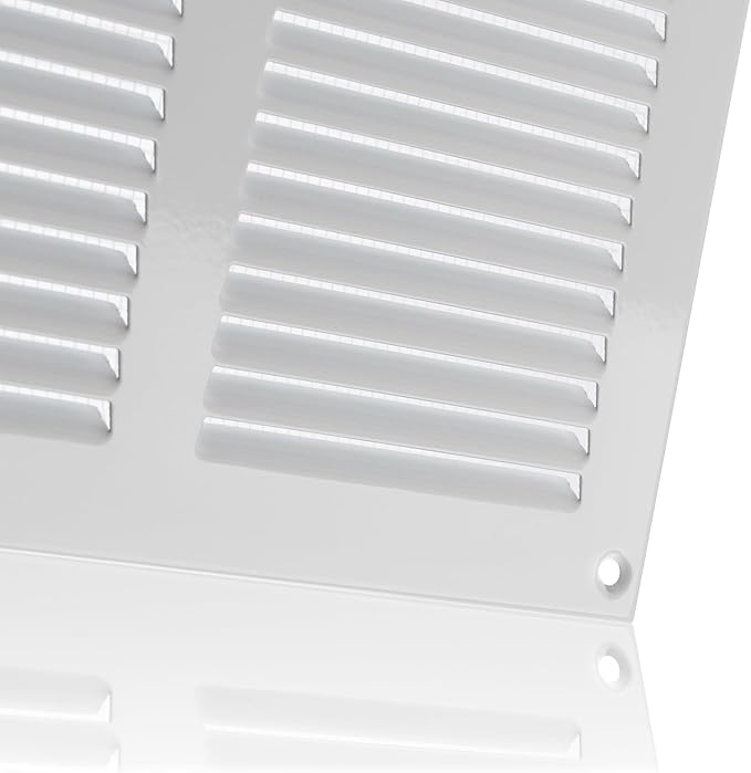 10x6 inch (Duct Opening) Vent Cover - White Ventilation Covers for Wall and Ceiling - Metal Return Grille - HVAC AC Air Vents Register for Indoor and Outdoor Use with Mesh - Image 4