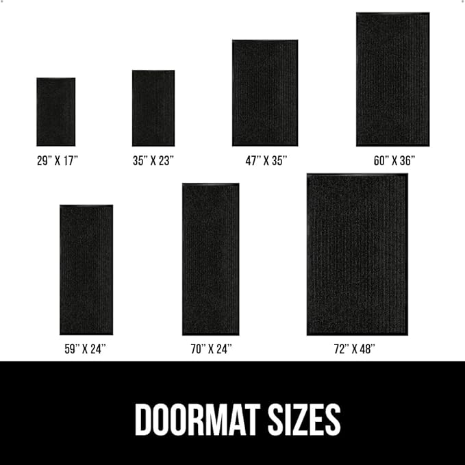 GORILLA GRIP Waterproof Traffic Guard Door Mat, 59x24, Heavy Duty Entryway Mats, Strong Backing Commercial Utility Rugs for Office Hallway, Garage Floor and Home, Low Profile Carpet Runner, Black - Image 6