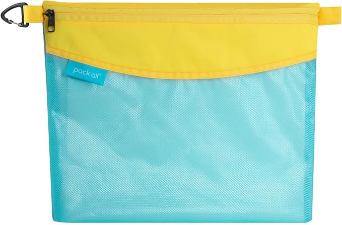 pack all Water-resistant Material Zipper Pouch, Mesh Zipper Bag for Storage, Travel, Office (Large, Blue) by packall