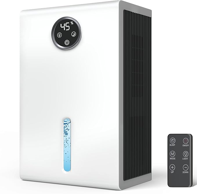 Dehumidifier for Home for Bedroom with 1000 sq.ft 120 OZ Water Tank,Dehumidifiers for Bathroom Basement with Remote Control,Auto Shut Off,Touchscreen,7 Colors LED Light by MeisterPro