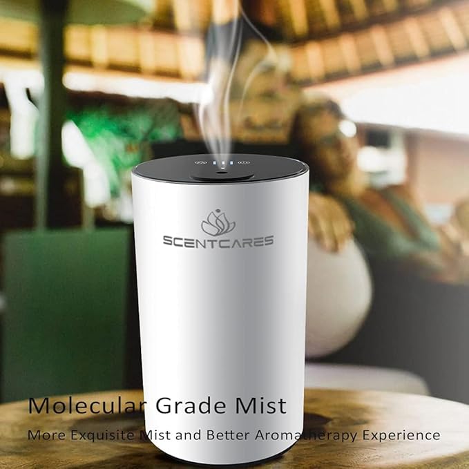 Sentiment Diffuser, Waterless Diffusers for Essential Oils - Diffusers for Home, No Water & Portable & Smart & Cordless Design, for Cold Mist (White) - Image 5