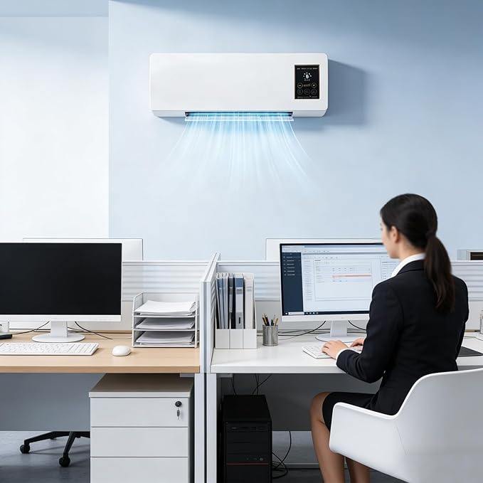 Mini Wall Mounted Air Conditioner, 2 in 1 Heater and Fan Combo Ductless Ac Conditioners with Remote Control, Portable Evaporative Air Cooler for Bedroom Room Office - Image 7