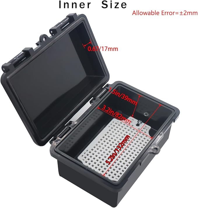 Junction Box, Hinged Black Cover IP67 Waterproof ABS Project Box with Mounting Plate Electrical Box Enclosure with Wall Bracket 5.9 x 3.9 x 2.8inch(150x100x70mm) - Image 3