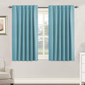 H.VERSAILTEX Blackout Curtains Thermal Insulated Window Treatment Panels Room Darkening Blackout Drapes for Living Room Back Tab/Rod Pocket Bedroom Draperies, 52 x 45 Inch, Aqua, 2 Panels by HVERSAILTEX