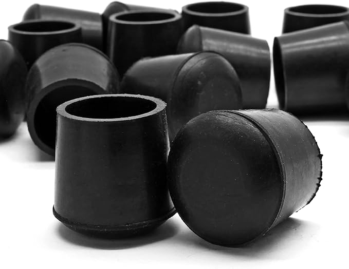 Piutouyar Round PVC Rubber Furniture Covers, 25mm / 1 Inches Table Chair Leg Tip Protectors, Non-Slip End Cap for Protect Surfaces, Black (20Pcs) - Image 2