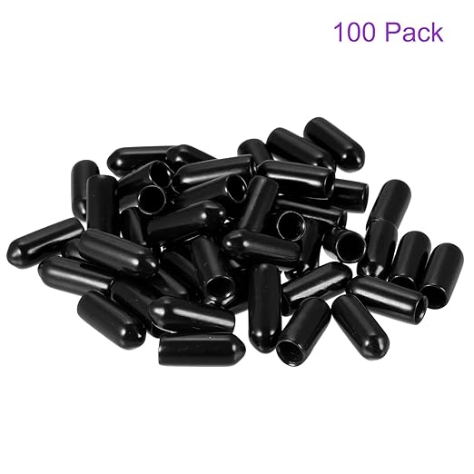 DMiotech 100 Pack 4mm ID Black Screw Thread Protectors Rubber End Caps Bolt Covers for Screw Bolt Furniture Pipe - Image 6