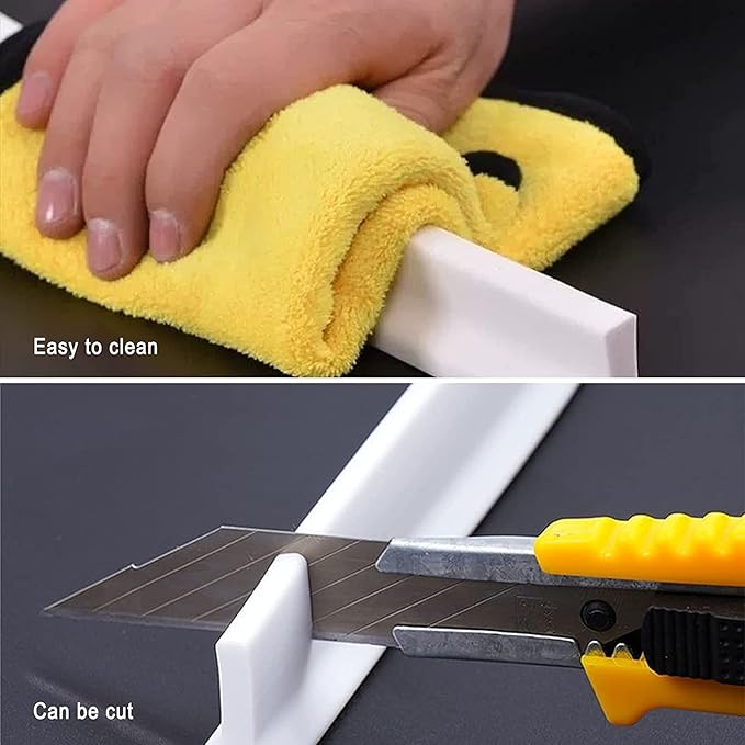 Collapsible Shower Water Guard Water Splash Guard Water Dam Barrier Shower Threshold for Shower Stall, Stay Dry Retainer for Wet and Dry Separation for Bathroom (59") … - Image 5