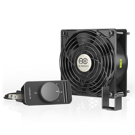 AC Infinity AXIAL S1238, 120mm Muffin Fan with Speed Controller, UL-Certified for Doorway, Room to Room, Wood Stove, Fireplace, Circulation Projects by ACInfinity