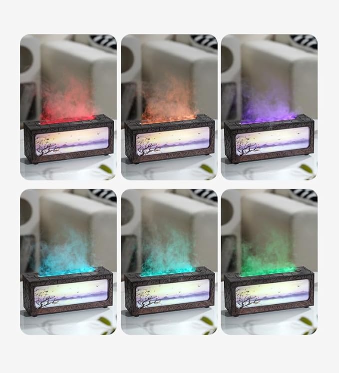Fireplace Flame Essential Oil Diffuser - 7 Color LED Ultrasonic Aromatherapy Humidifier, 250ml, with Timer, Suitable for Home, Bedroom, Office, Yoga (C08B) - Image 9