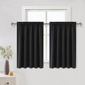 DWCN Short Black Blackout Curtains for Half Window - Room Darkening Thermal Insulated Kitchen and Bedroom Curtains 60x36 inches Long, Set of 2 Window Curtain Panels by DWCN