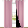 NICETOWN Blackout Curtains 80 inches Long, Full Light Blocking Drapes with Black Liner for Nursery, Thermal Insulated Draperies for Hall, Villa (Crystal Pink, 2 Pieces, 42" Wide Each Panel) by NICETOWN
