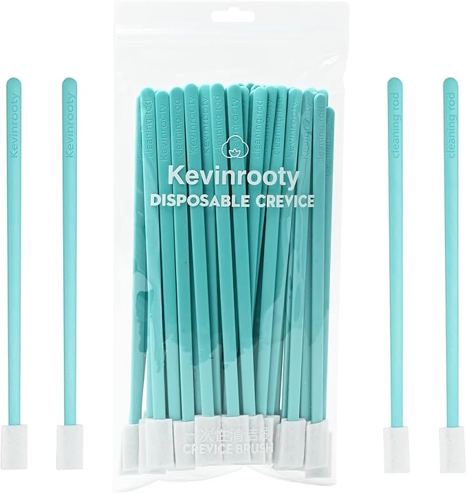 50PCS Disposable Crevice Cleaning Brush Kit, Disposable Toilet Brush, Window Sill, Keyboard, Car AC Cleaner (Blue) by Kevinrooty