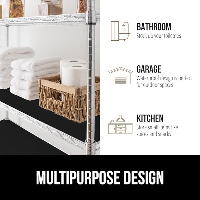 GORILLA GRIP ShelfGuard Wire Shelf Liner Compatible with Amazon Basics Shelving Unit, Set of 4 Waterproof Liners for Organizing Metal Rack Shelves, Kitchen Cabinets, Cupboard, Pantry, 24x48 Black - Image 8