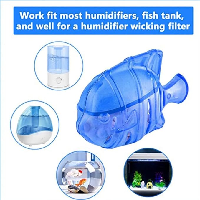 Humidifier Tank Cleaner, Demineralization Cleaning Ball, Compatible with Mist Humidifiers, Fish Tank, Purifies Water, Stop Hard Water Build-Up (Fish-blue) - Image 2