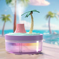 Cute Mini Humidifier 320mL Cool Mist Humidifie mute with 2 Mist Modes, for Home/Nursery/Office, Portable Mini Air Moisturizer,rechargeable mini humidifier(Coconut tree) by Unknown