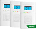Combination Gas and Carbon Monoxide Detector Plug-in | CO Alarm & Natural Gas Combustible Detector | Digital Display, Battery Backup, Easy Install | for Home Kitchen Safety Monitoring 3-Pack by Vzmcov