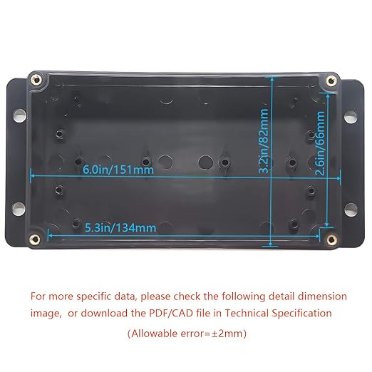 Zulkit Junction Box ABS Plastic Dustproof Waterproof IP65 Universal Electrical Boxes Project Enclosure with Fixed Ear Black 6.22 x 3.54 x 2.36 Inch (158 x 90 x 60mm)(Pack of 2) - Image 5