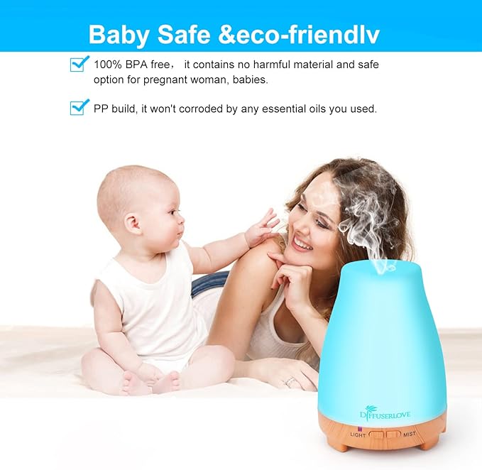 Diffuserlove Essential Oil Diffusers 200ML Remote Control Diffuser Mist Humidifiers BPA-Free Aromatherapy Diffuser (Yellow Base) - Image 3