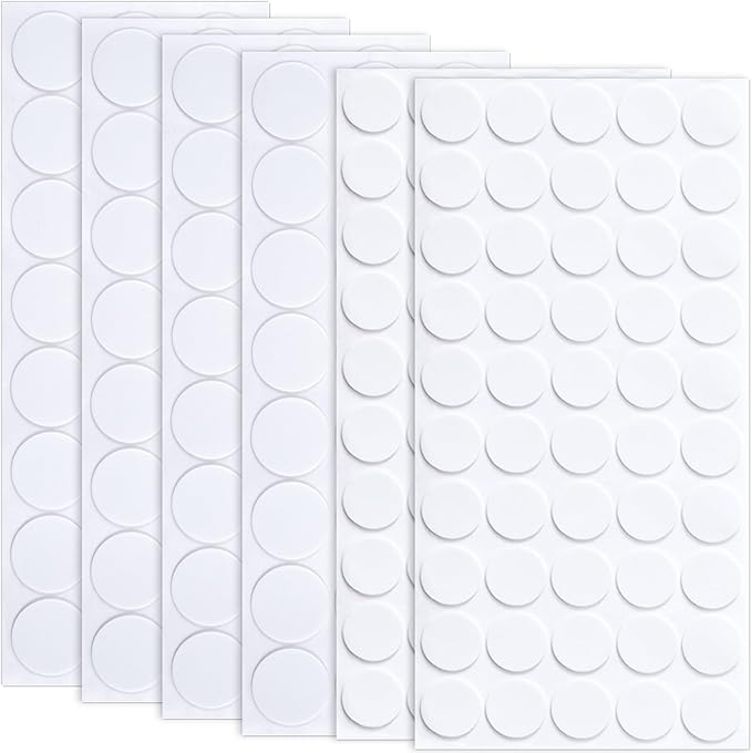 200 Pcs Small Felt Furniture Pads, Self-Adhesive EVA Foam Dot Circles, Round Felt Furniture Stickers for Desks Drawers Vases Photo Frames Cabinets Doors Candlesticks- White, 2 Sizes by Unknown