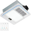 13.8 IN Bathroom Exhaust Fan with Light and Heater 1800W, 4 in 1 220 CFM Bathroom Exhaust Fan with Heater, 12W LED Light, Metal Housing 1.0 Sone with Heating, Ventilation, Remote Control by TOYOUSEA