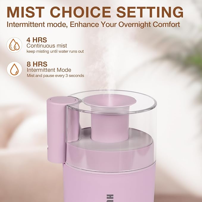 Portable Mini Humidifier, 180ml USB Cool Mist Small Humidifiers for Bedroom, Personal Desktop Humidification for Car Office Travel & Indoor Plants(Pink) - Image 7