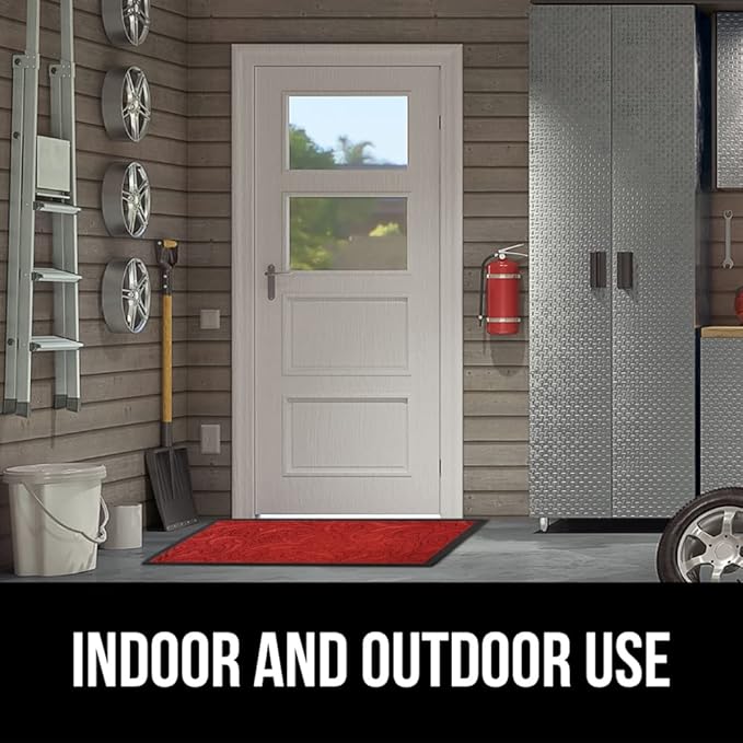 GORILLA GRIP 100% Waterproof All-Season WeatherMax Doormat 35x23, US Designed Natural Rubber, Stain and Fade Resistant, Low Profile Indoor Outdoor Door Mats, Easy Clean Patio Mat, Red Vintage Wine - Image 9