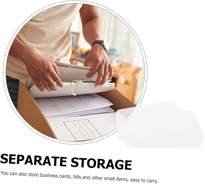 Flat Transparent File Storage Box Business Certificate Organizer for Travel Art Supplies Storage Organizer for Keeps Documents Dry and Safe - Image 8