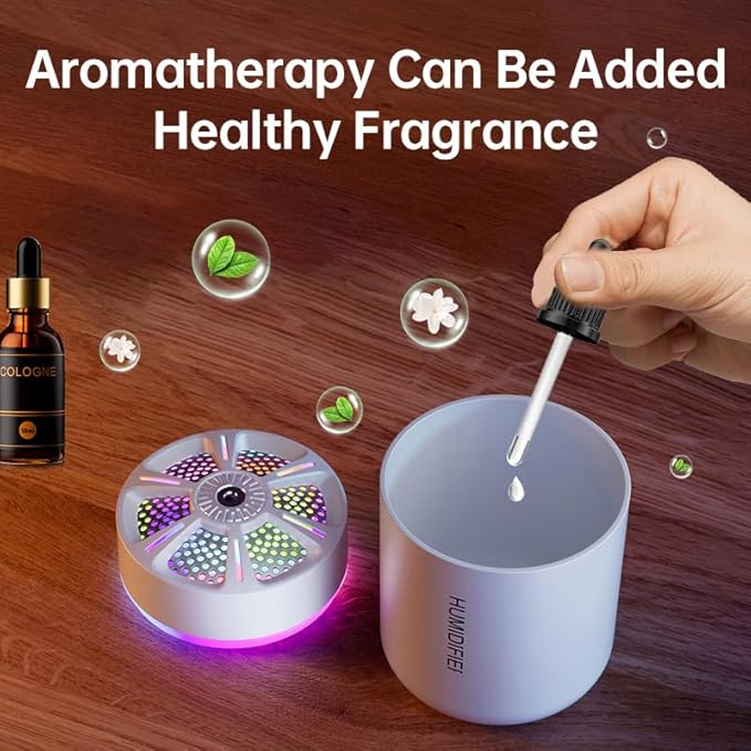 180ml Portable Small Humidifier with Colorful LED Night Light, USB Personal Desktop Humidifier for Car Home Office Travel, Auto Shut-Off, 2 Mist Modes, Super Quiet - Image 5