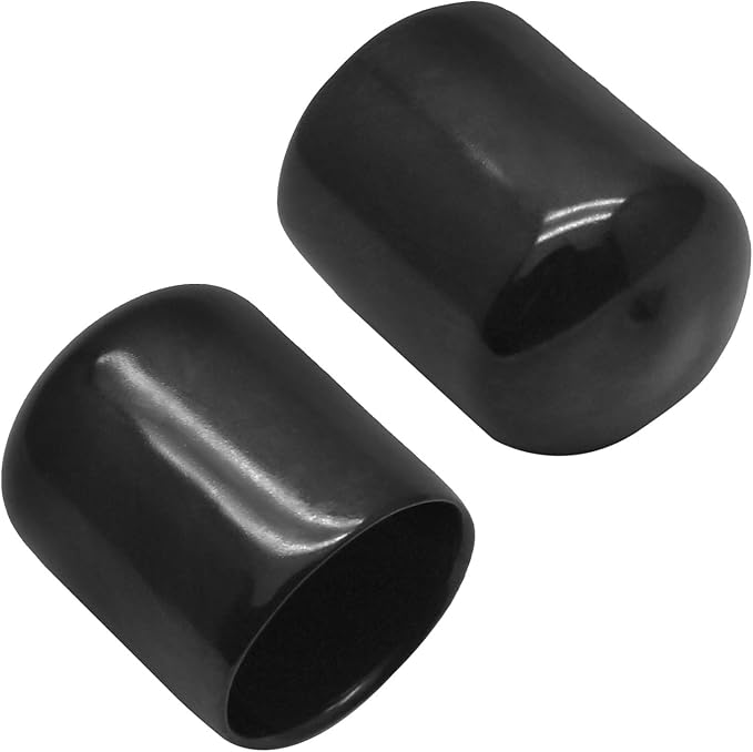 12Pcs Round Rubber End Caps 7/8" (22mm) Vinyl Flexible Bolt Chair Foot Covers Screw Thread Chair Leg Protectors for Round Tubing Bolt Desk Chair Leg (Black) - Image 3