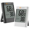 Humidity Gauge, 2 Pack Indoor Thermometer for Home Digital Hygrometer Room Thermometer and Humidity Gauge with Temperature Humidity Monitor AAA Battery Powered(Color: Black and White) by KJCOOSWI