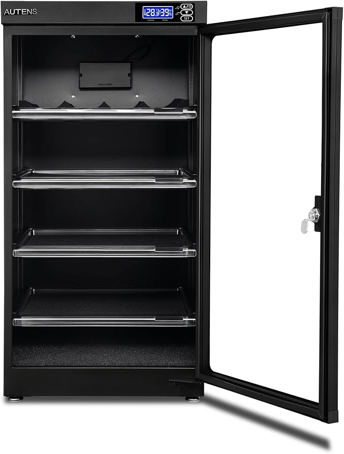 AUTENS 100L Dehumidifying Dry Cabinet Box, Digital Control Noiseless and Energy Saving, 5 Layers for DSLR SLR Camera Lens and Electronic Equipment Storage,Temperature Humidity LED Dual Screen - Image 7