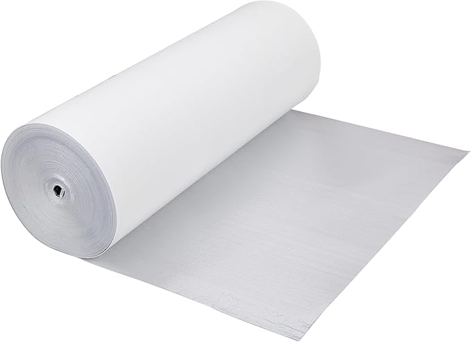 SmartSHIELD -1.5mm 48" x200ft Reflective Insulation roll 800 Sq. Ft., Foam Core Radiant Barrier, Thermal Insulation Shield - Commercial Grade Foil - White / Foil - Image 2