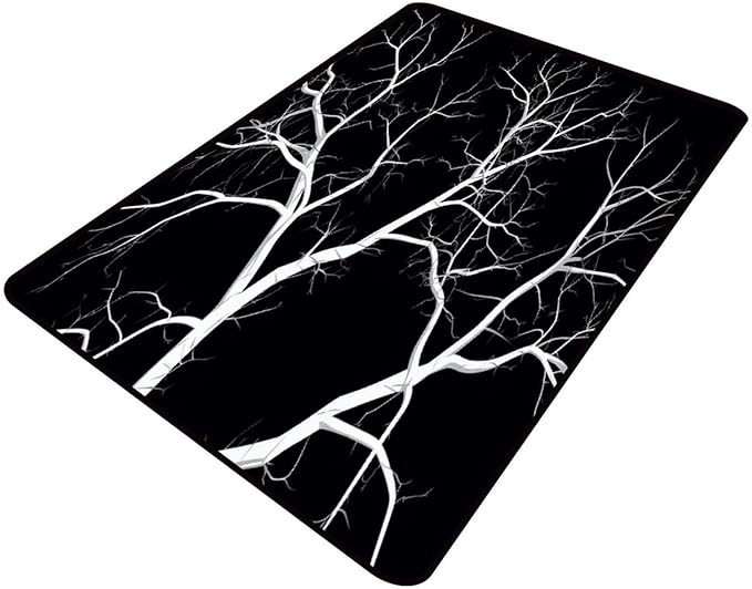 White Branches in The Dark Night Carpet: Elegant Pattern Printing Lightweight Area Rug, Fade, Flame, Stain Resistant, Quick Dry, Waterproof Floor Carpet for Living Room Bedroom Décor, 24 x 36 Inch by Snarena
